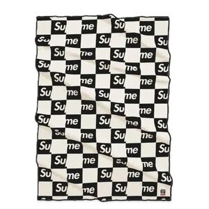 Supreme / Faribault Woolen Mill Checkerboard Wool Throw "Black"